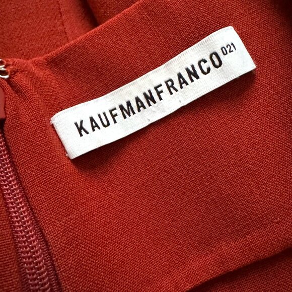 KaufmanFranco Red Wool Blend Sheath Dress Cap Sleeve Bodycon Cocktail Career - Picture 7 of 9